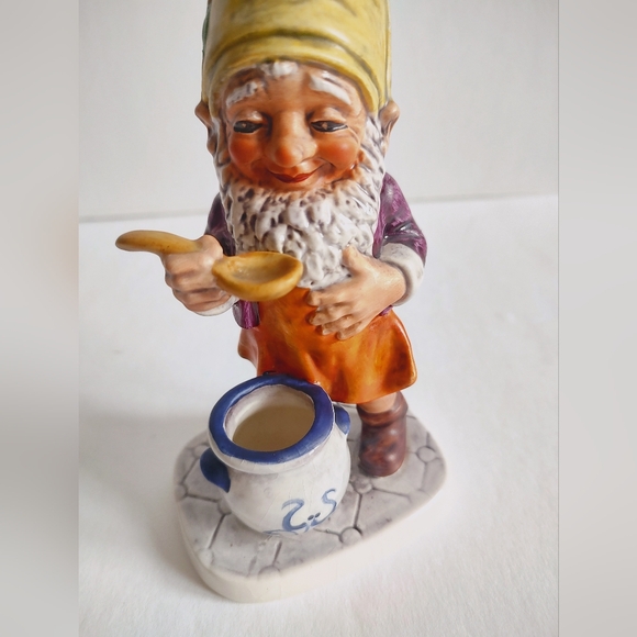 Goebel Co Boys Adorable Gnome Sam The Gourmet Well 505 Figurine Vintage 1970 - Picture 10 of 16